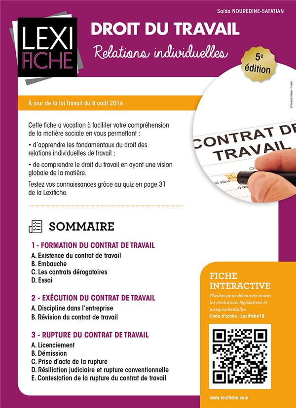 Droit du travail. Relations individuelles, 5e édition