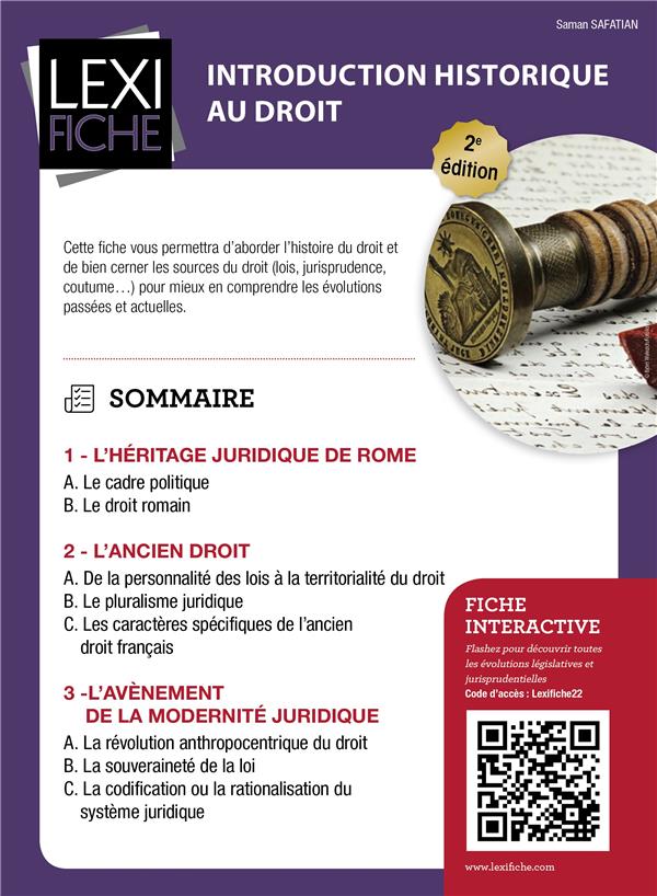 Introduction historique au droit. 2e édition