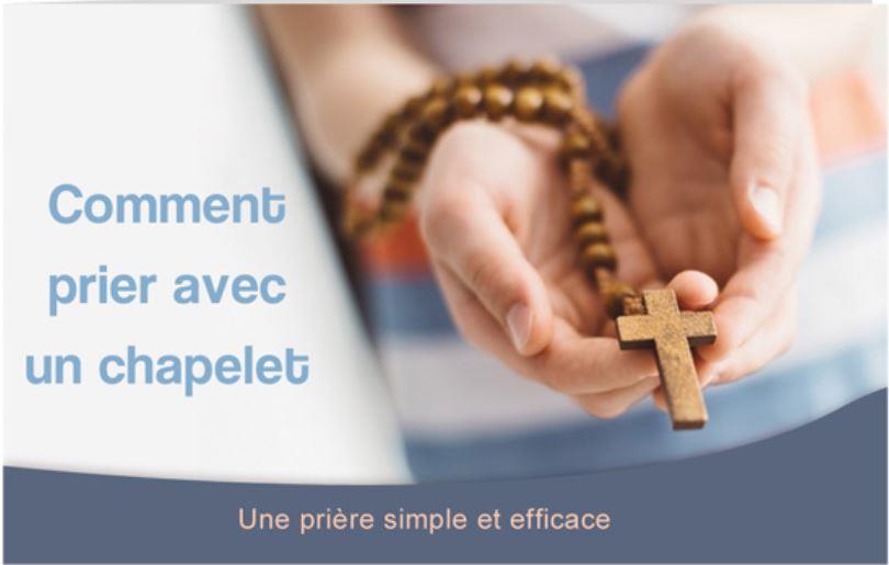 Carte "comment prier avec le chapelet". Lot de 20 exemplaires