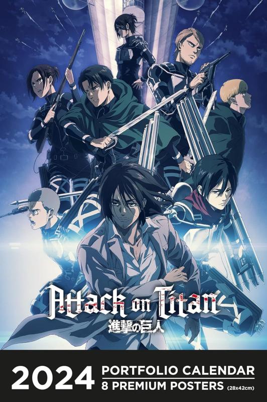 Attack on Titan. 8 premium posters, de janvier à décembre, Edition 2024, Edition bilingue français-a