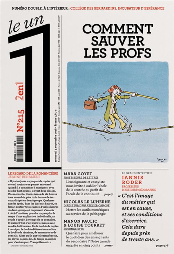 Le 1 N° 215, mercredi 5 septembre 2018 : Comment sauver les profs