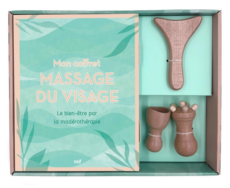 Mon coffret massage du visage. Le bien-être par la madérothérapie. Avec 1 gua sha, 1 cloche de massa