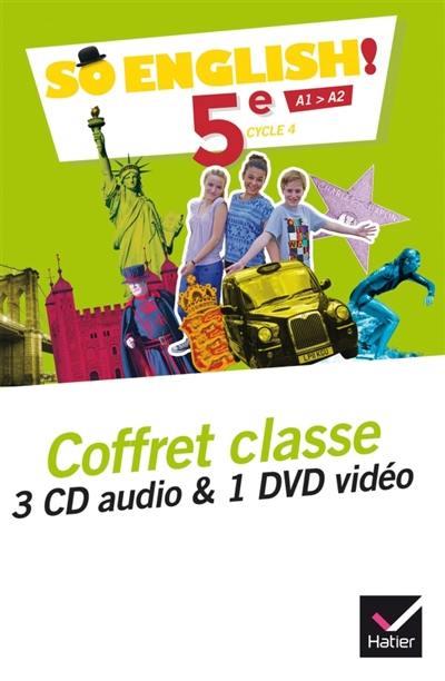 So English! 5e A1>A2. Coffret classe, Edition 2017, 1 DVD 3 CD AUDIO
