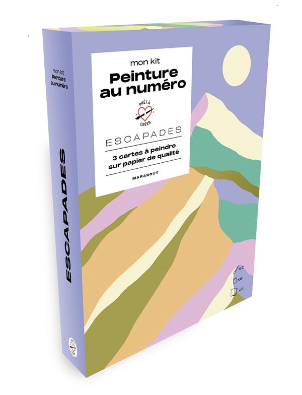 MON KIT PEINTURE AUX NUMEROS - ESCAPADES - 3 CARTES A PEINDRE ET A ENCADRER