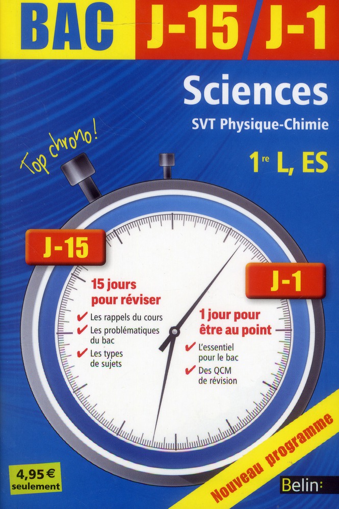 Sciences, SVT physique-chimie 1re L, ES