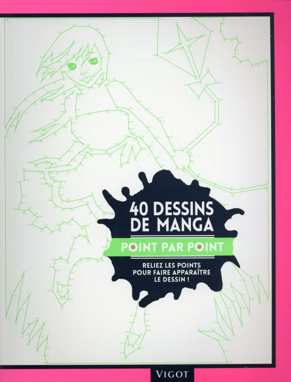 40 dessins de manga point par point. Reliez les points pour faire apparaître le dessin !