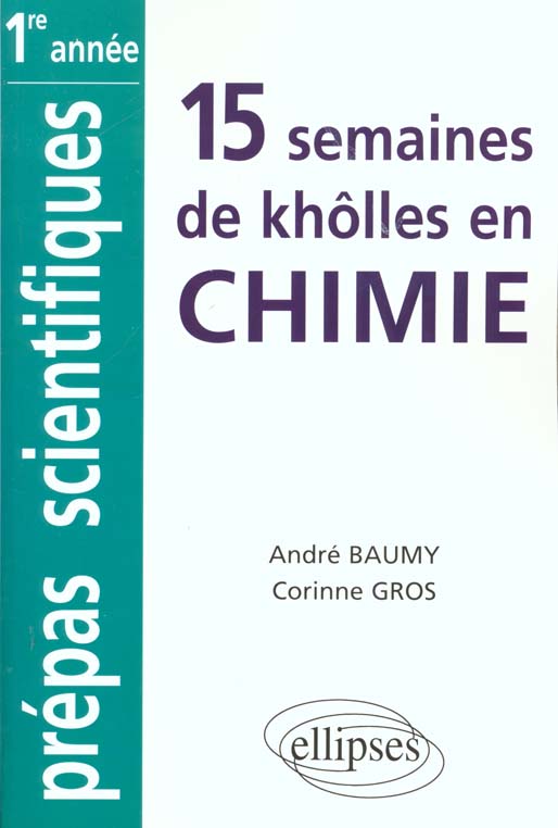 15 semaines de khôlles en chimie