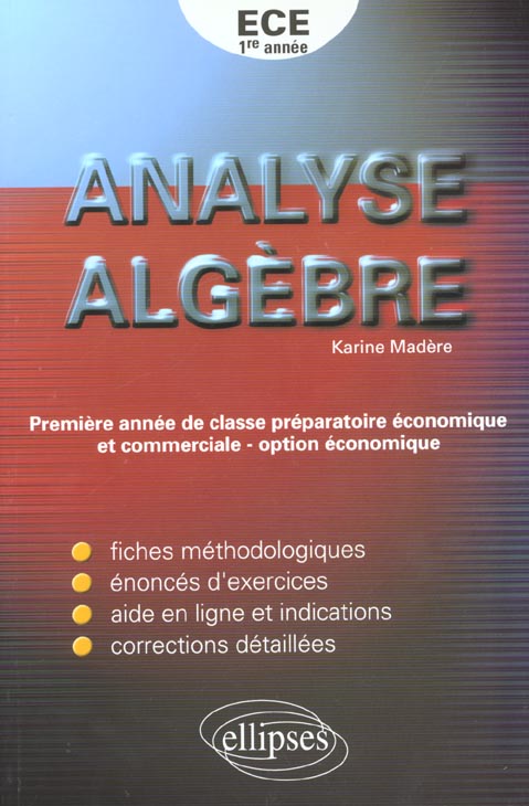 Analyse et algèbre 1ère année ECE