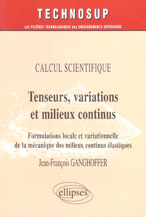 Tenseurs, variations et milieux continus. Formulations locale et variationnelle de la mécanique des