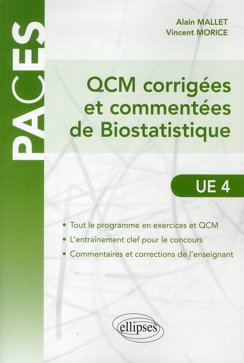 QCM corrigées & commentées de Biostatistique UE 4
