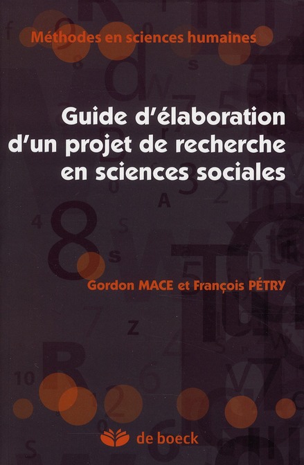 Guide d'élaboration d'un projet de recherche en sciences sociales