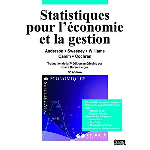 Statistiques pour l'économie et la gestion. 5e édition