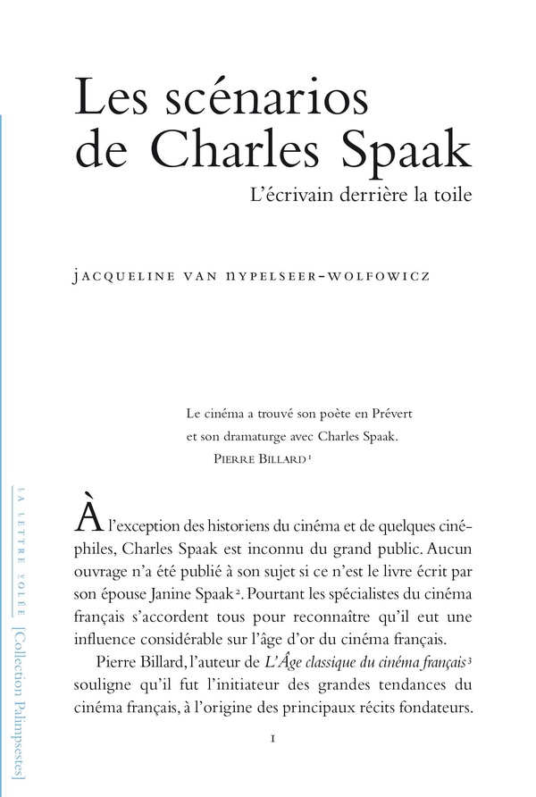 Les scénarios de Charles Spaak. L’écrivain derrière la toile