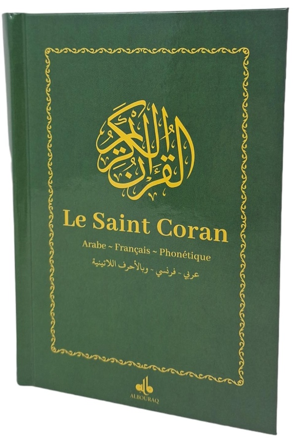 Le Saint Coran Français - Arabe - Phonétique. Petit format cartonné - Vert