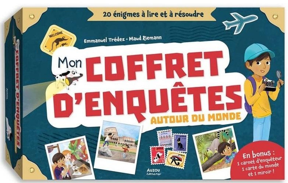 MON COFFRET D'ENQUETES AUTOUR DU MONDE - 20 ENIGMES A LIRE ET A RESOUDRE