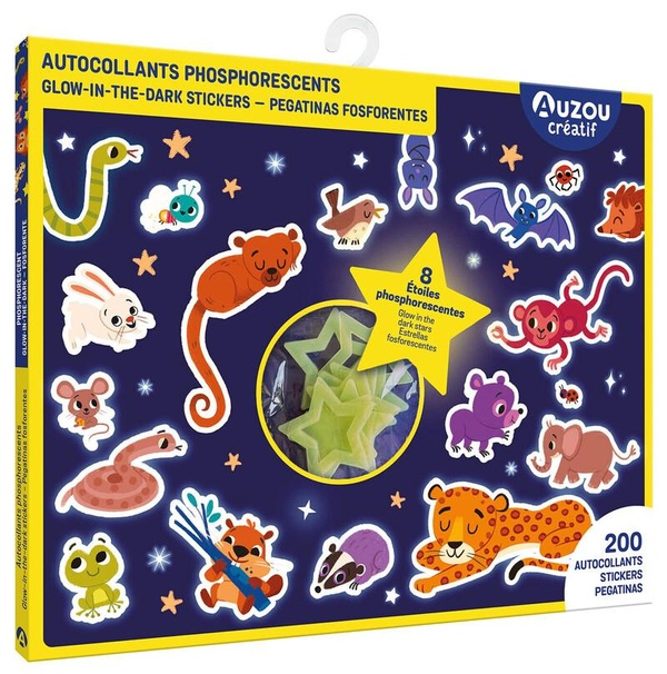 AUTOCOLLANTS PHOSPHORESCENTS - 8 ETOILES PHOSPHORESCENTES !