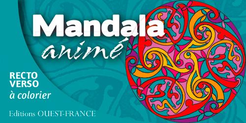 Mandala animé. Flipbook recto-verso à colorier