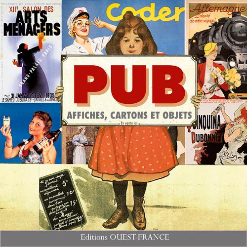 Pub. Affiches, cartons et objets