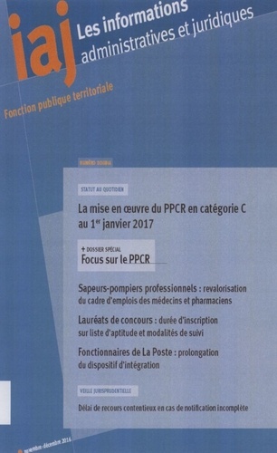 Les informations administratives et juridiques N°11-2016 : La mise en oeuvre du PPCR en catégorie C