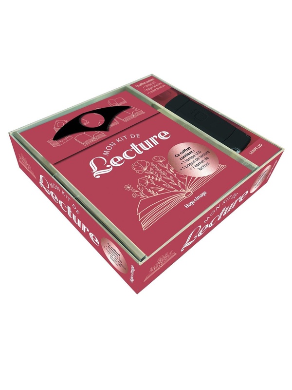 Mon kit de lecture. Coffret avec : 1 lampe LED, 1 bague de lecture, 1 carnet de lecture