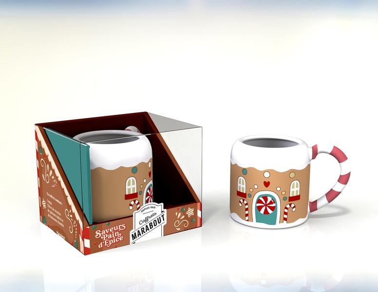 Mug Saveurs pain d'épices. Ce coffret contient 1 mug et 1 livre de recettes