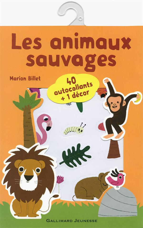 Les animaux sauvages. 40 autocollants   1 décor