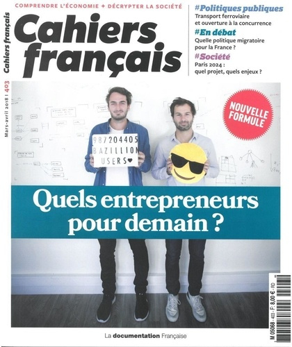 Cahiers français N° 403 : Quels entrepreneurs pour demain?