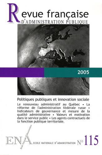 Revue française d'administration publique N° 115/2005 : Politiques publiques et innovation sociale