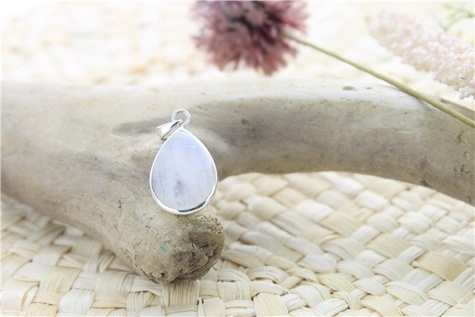 PENDENTIF PIERRE DE LUNE ARGENT 925 FORME GOUTTE PETIT MODELE