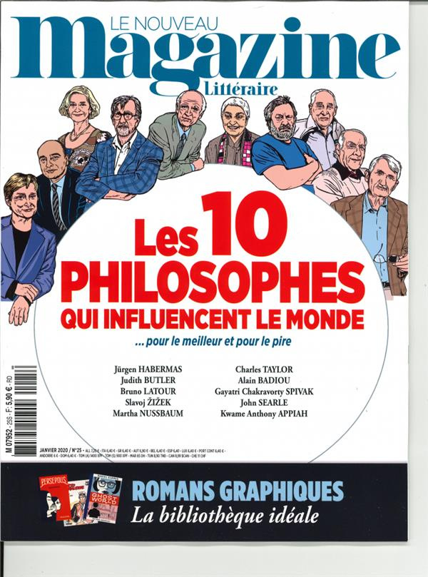 Le Nouveau Magazine Littéraire N° 25, janvier 2020 : Les 10 philosophes qui influencent le monde