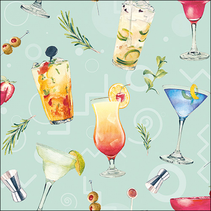 SERVIETTES DE TABLE - COCKTAIL PARTY AQUA