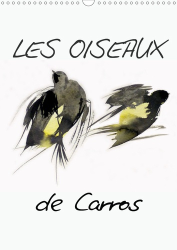 Les oiseaux de Carros (Calendrier mural 2020 DIN A3 vertical). Oiseaux, aquarelles (Calendrier mensu