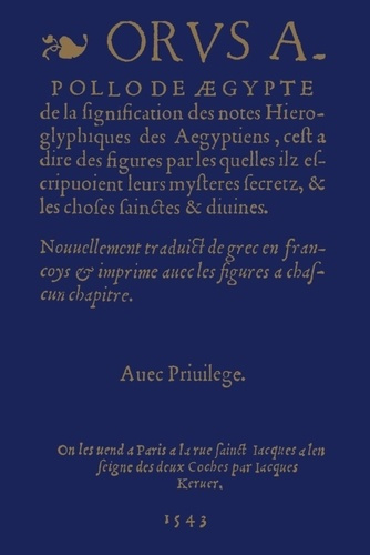 De la signification des notes hiéroglyphiques des Egyptiens