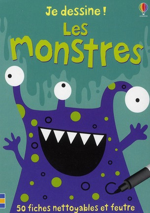Les monstres. 50 fiches nettoyables et feutre