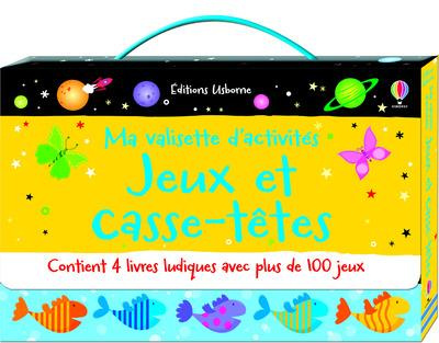 Ma valisette d'activités Jeux et casse-têtes. Contient 4 livres ludiques avec plus de 100 jeux