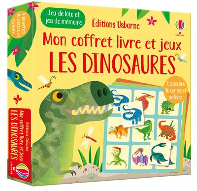 Les dinosaures. Jeu de loto et jeu de mémoire - 4 planches, 36 cartes et un livre