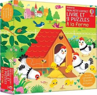 A la ferme. Livre et 3 puzzles