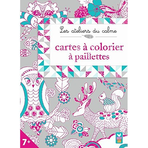 Cartes à colorier à paillettes