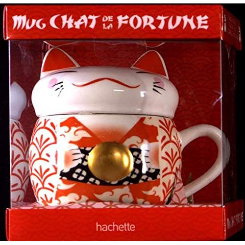 Mug chat de la fortune. Avec 1 mug et 1 carnet de compte japonais