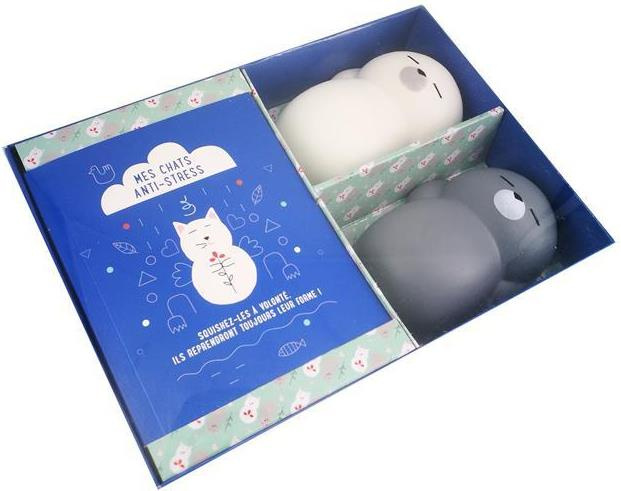 Mes chats anti-stress. Avec 2 balles squishies anti-stress en forme de chats