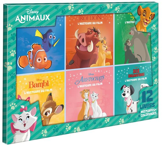 Disney Animaux. Coffret en 12 volumes : Le Roi Lion, Les Aristochats, les 101 Dalmatiens, Le Livre d