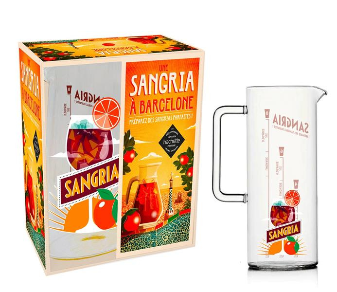 Une sangria à Barcelone. Préparez des sangria parfaites ! Coffret avec 1 carafe à sangria de 1L et 1