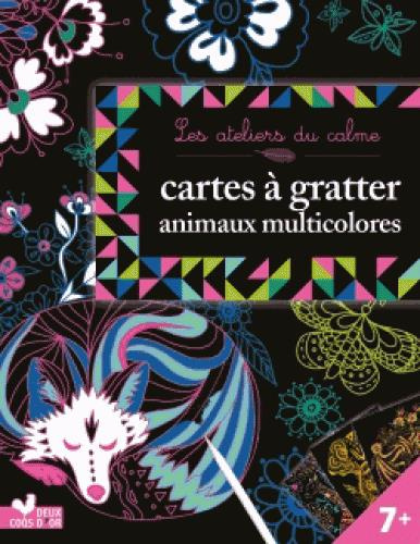 Cartes à gratter animaux multicolores