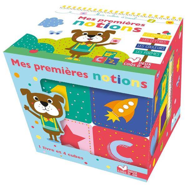 Mes premières notions. Coffret avec 1 livre et 4 cubes