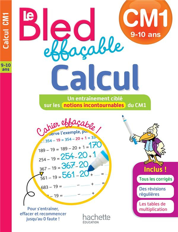 Bled effaçable calcul CM1. Edition 2019