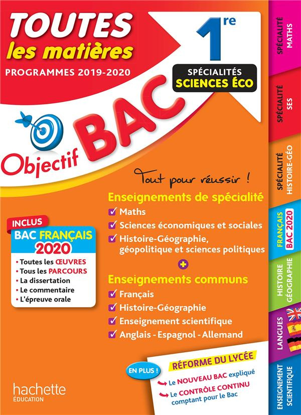 Toutes les matières 1re spécialités Sciences Eco. Edition 2019-2020