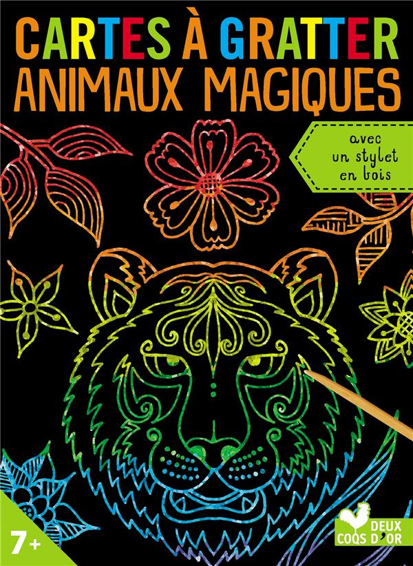 Cartes à gratter Animaux magiques. Avec un stylet en bois
