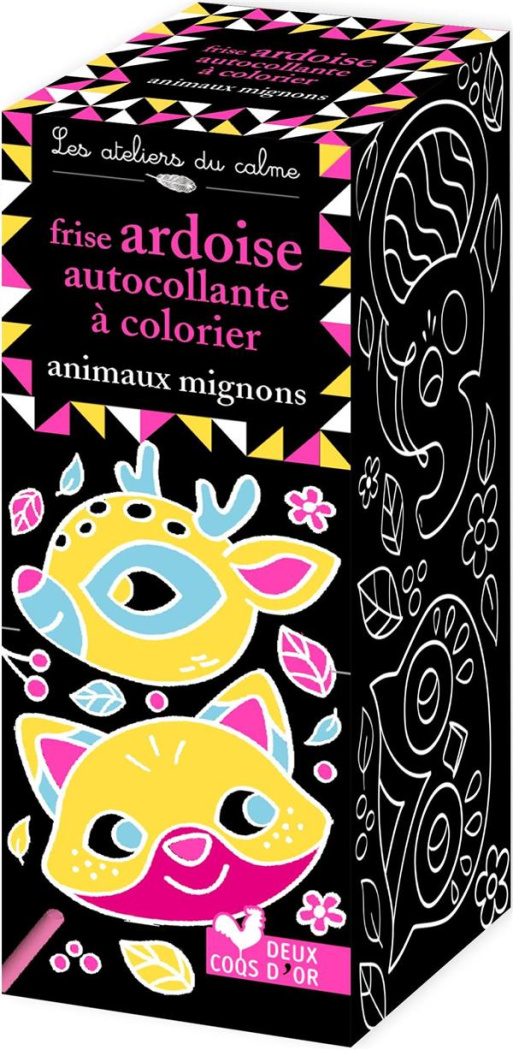 Frise ardoise autocollante à colorier animaux mignons
