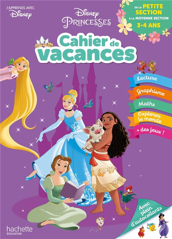 Cahier de vacances de la Petite section à la Moyenne section. Disney Princesses, Edition 2021