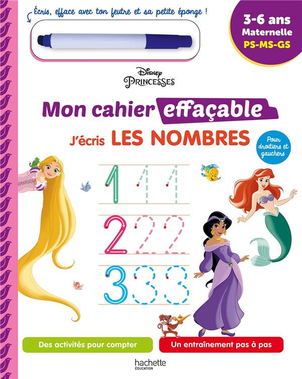 J'écris les nombres Disney Princesses. PS-MS-GS